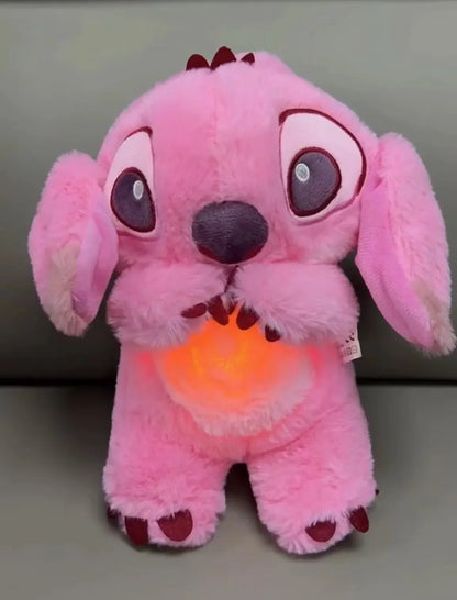 32CM Disney Stitch Plush Doll – Lighting & Music Soothing Baby Sleep Companion, Kawaii Breathing Plush Toy 2024