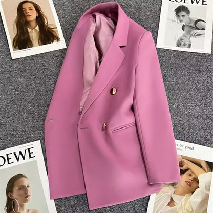 2023 Women's Elegant Single Button Blazer – Slim Fit Long Sleeve Office Jacket for Autumn & Winter