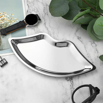 Stainless Steel Lip Shaped Jewelry Tray – Decorative Cosmetic Organizer & Metal Storage Dish