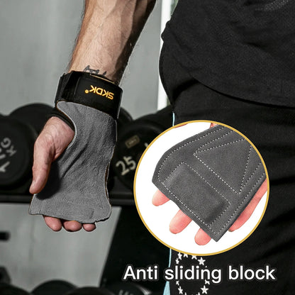 Gym Grips : SKDK Cowhide Palm Guards for Weightlifting, Gymnastics - Fitness Training Equipment