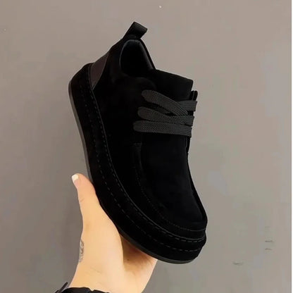 Men's Suede Leather Loafers - British Style Casual Business Shoes with Thick Anti-Slip Soles