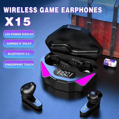 X15 TWS Wireless Bluetooth Earphones – 65ms Low Latency Gaming Earbuds with Mic for Esports & Xiaomi Devices