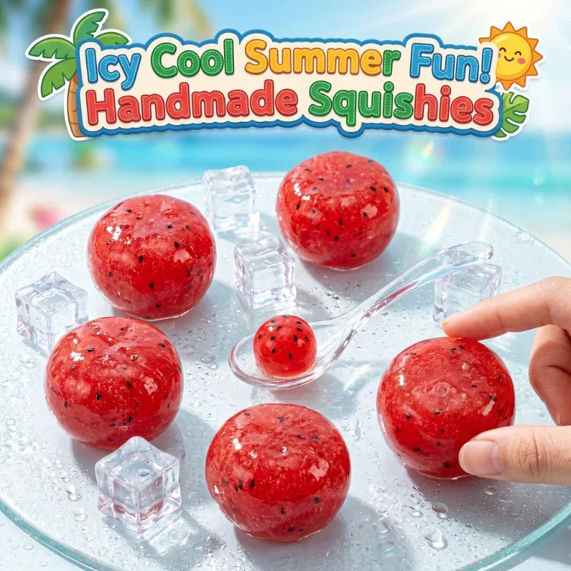 Watermelon Slushy Squishy Toy - Realistic Soft Slow-Rebound Stress Relief Squeeze Toy for Adults