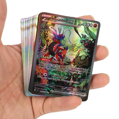 60-100Pcs English Pokemon Cards – Holographic EX, Vstar, Vmax, GX, Charizard, Mewtwo & Evolution Combos