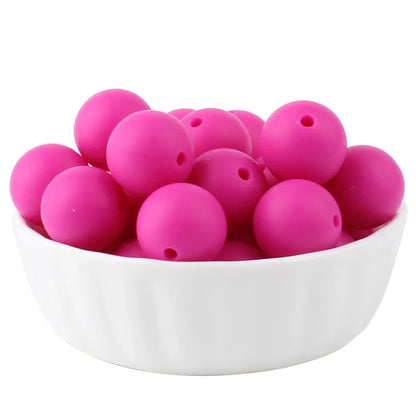 15mm Silicone Beads Set - Colorful Loose Beads for DIY Keychains, Jewelry & Beaded Pen Crafts