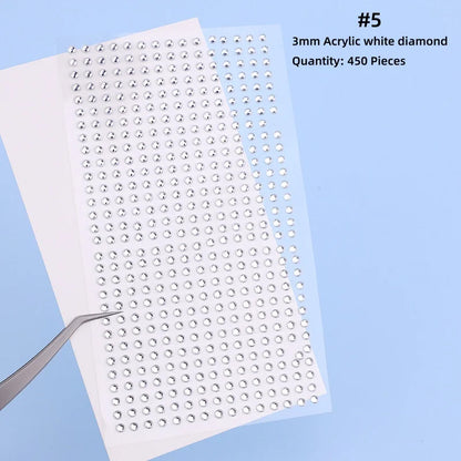 Mix 2mm/3mm/4mm Hair Pearls – Self-Adhesive Stickers for Hair, Face, Makeup, Nails & DIY Crafts