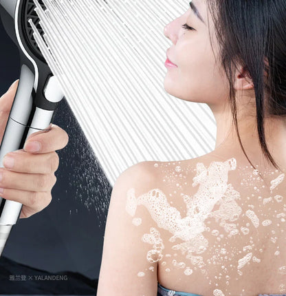 15cm Large Panel High Pressure Shower Head with Filter – 3 Modes Rainfall Spray Nozzle for Bathroom Accessories