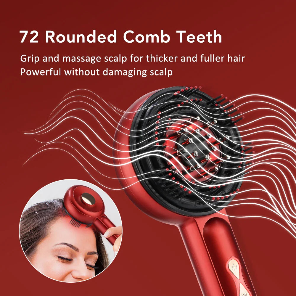 Electric Scalp Massage Comb – Red Light Therapy Hair Growth Brush with Vibration, Anti-Hair Loss & Oil Applicator