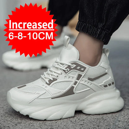 Men’s Mesh Elevator Sneakers – 8CM/10CM Invisible Height Increase Sports Casual Shoes