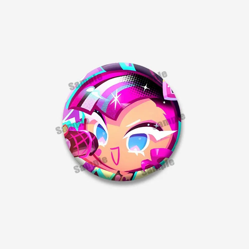 Cookie Run Kingdom Meringue & Jellyfish Enamel Badge – Round Brooch for Backpack, Jewelry Pin & Party Gift