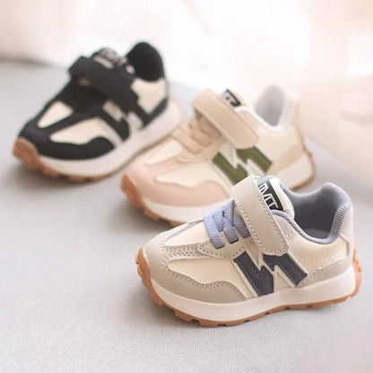 New Kids Sports Shoes - Non-Slip Breathable Lace-Up & Hook and Loop Casual Sneakers, Lightweight Soft Sole