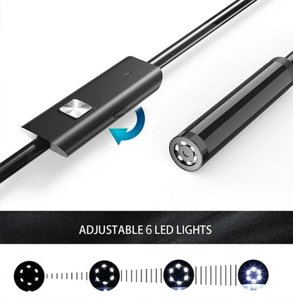 7.0MM Type-C Endoscope Camera - IP67 Waterproof, 6 LEDs, Adjustable USB Inspection Borescope for Android and PC