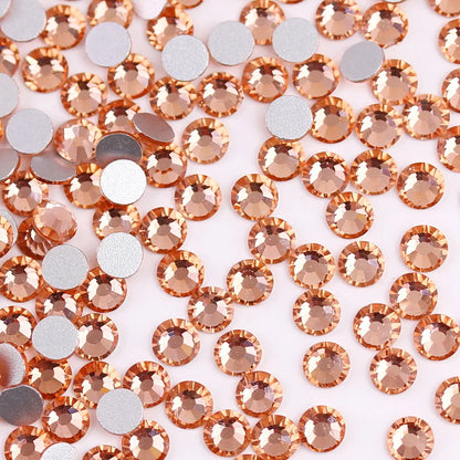 Glass Crystal Flatback Rhinestones Set SS6–SS30 – Non-Hotfix Round Glue-On Gems for Nail Art, DIY Crafts & Jewelry Decoration