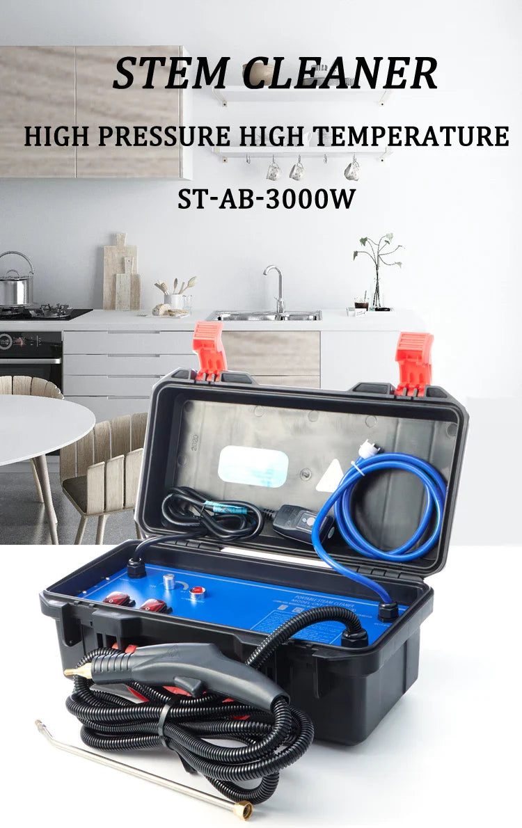 3000W Handheld Steam Cleaner – High-Pressure & High-Temperature Alkaline Disinfection for Kitchen, Car, and Air Conditioning