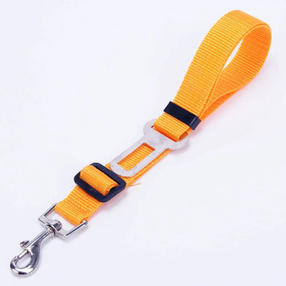 Adjustable Dog Car Seat Belt Harness – Nylon Reflective Elastic Safety Strap with Cushioning for Pet Travel