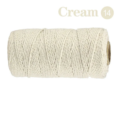 2mm 100M Macrame Cotton Cord – Twine Thread for DIY Crafts, Wall Hangings, Bohemian Wedding & Home Decor