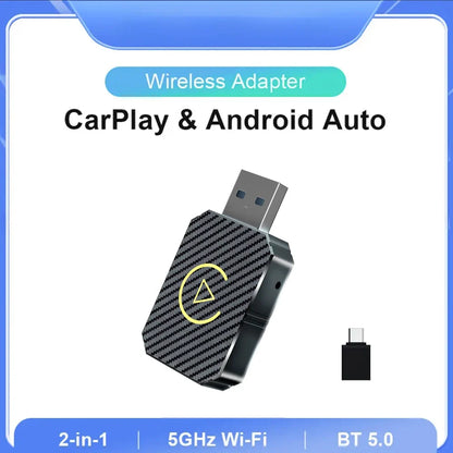 NEW 2 in 1 Mini AI Box - Wireless CarPlay and Android Auto Adapter, Wired to Wireless for Audi, Toyota, VW, Peugeot, Plug and Play