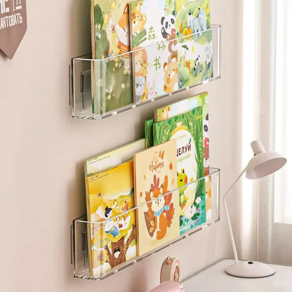 Acrylic Picture Book Display Stand – Wall Hanging Bookshelf for Children's Books, Magazines, and Storage Behind the Door