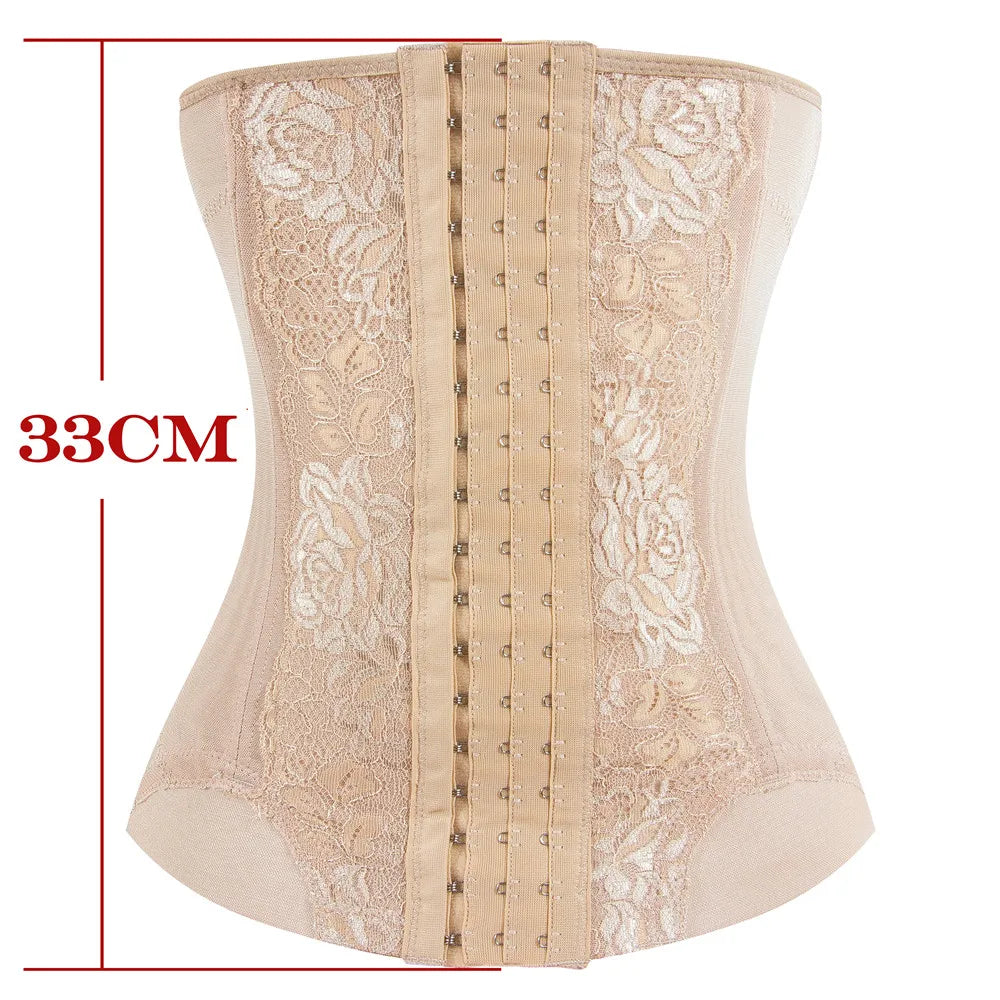 Colombian Mesh Embroidered Waist Trainer Corset Body Shaper for Women – Belly Control Shapewear