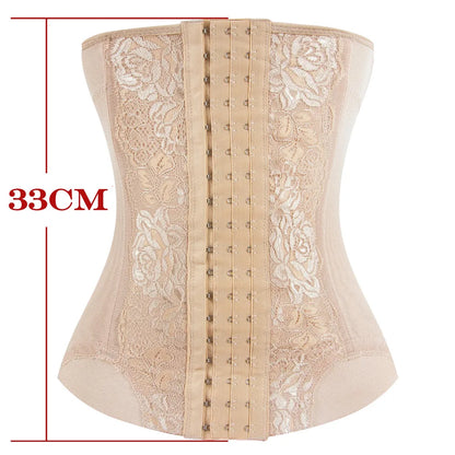 Colombian Mesh Embroidered Waist Trainer Corset Body Shaper for Women – Belly Control Shapewear