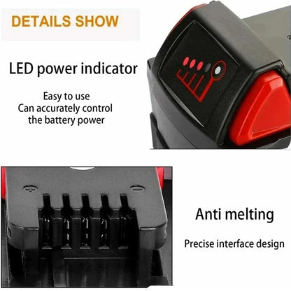 Original Milwaukee M18 18V 12000mAh Power Tool Battery – Includes Charger, BR, XC, M18B5, 48-11-1860, Built-in 21700 Battery