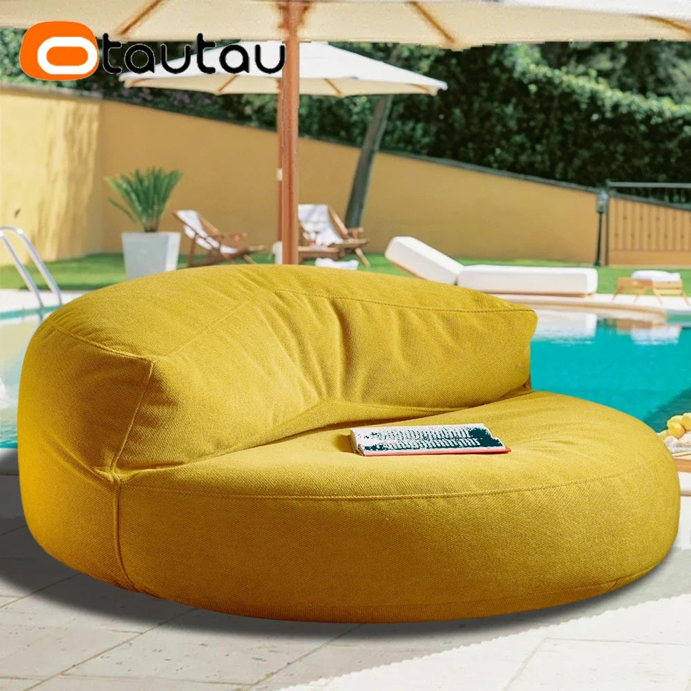 OTAUTAU Outdoor 4ft Waterproof Chenille Bean Bag Cover - Poolside Lounger Sofa Bed