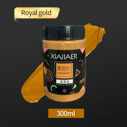 300ML/100ML Gold & Metallic Silver Acrylic Pigment – Pearlescent Bronze for Acrylic Painting, Xiajiaer Art Pigment