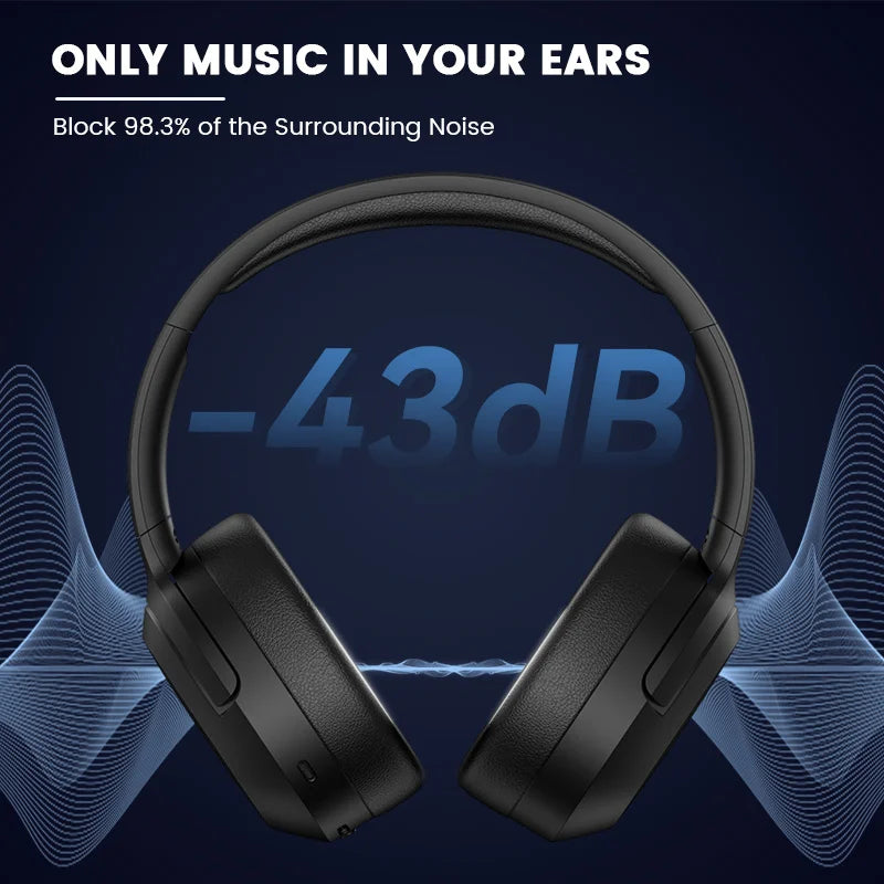 Edifier W820NB Plus Wireless Headphones – 43dB ANC, Hi-Res LDAC, 49H Playtime, Over-Ear Bluetooth Headset