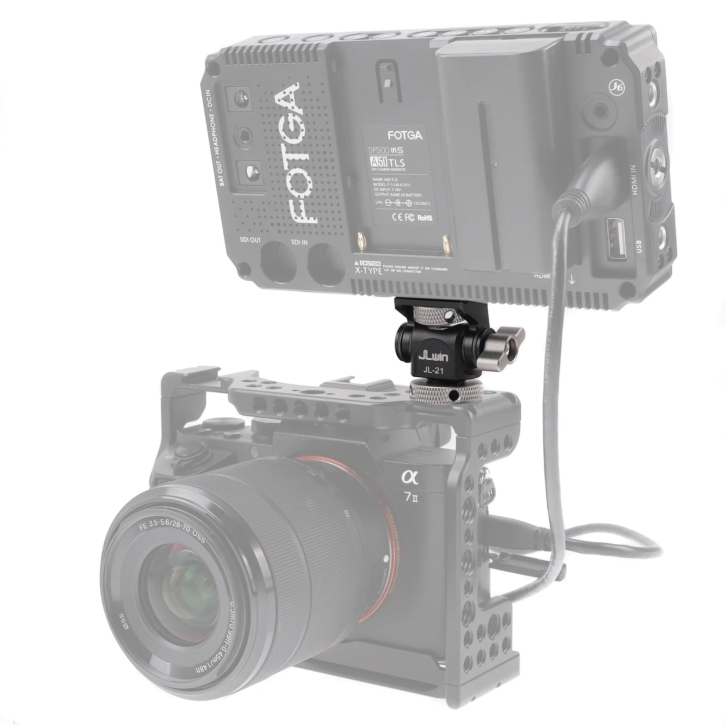 FOTGA Cold Shoe Monitor Mount Bracket – Universal QR Plate for DSLR/SLR Camera, Monitor, and Speedlite, 3KG Payload