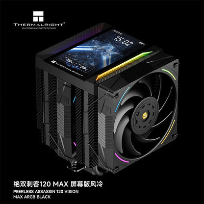 Thermalright Peerless Assassin 120 VISION MAX CPU Air Cooler – AGHP 5.0 6x6mm Heat Pipes 5-inch Display High Performance Radiator for Intel LGA1851/1700 & AMD AM5