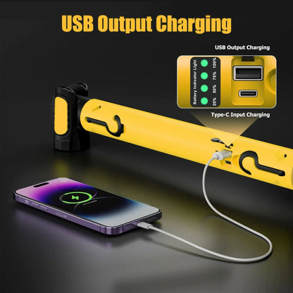 Super Bright Magnetic LED Work Light – Built-in 5200mAh Rechargeable Underhood Lamp for Car Repair & Outdoor Lighting