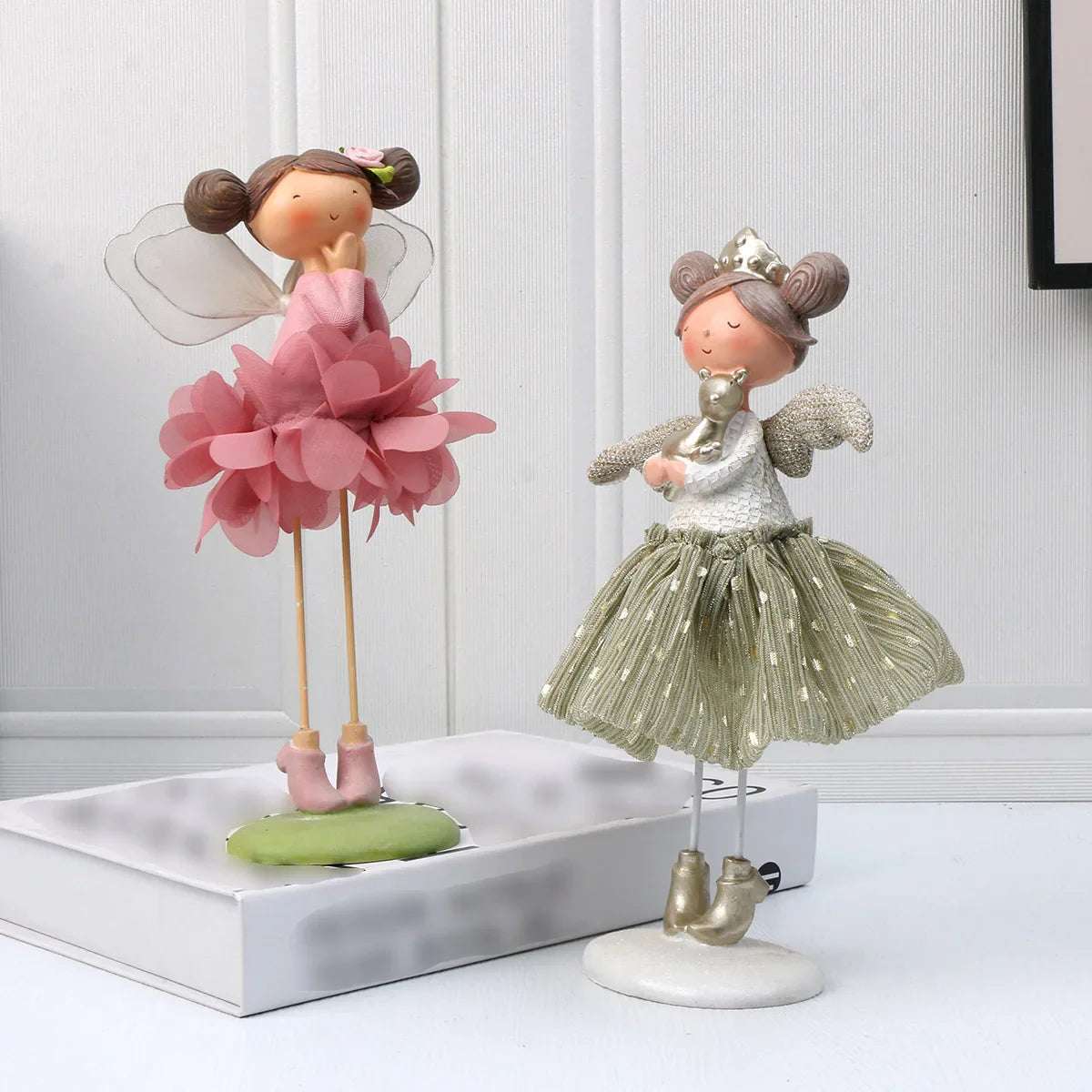 Muppet Flower Fairy Doll – Little Girl Elf Angel Ornament, Anime Cartoon Cloth Decoration for Home, Office & Cafe