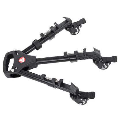 VX-600 Foldable Camera Tripod Dolly – 3 Wheels Stand with Pulley Base, Universal Tripod for Easy Camera Movement