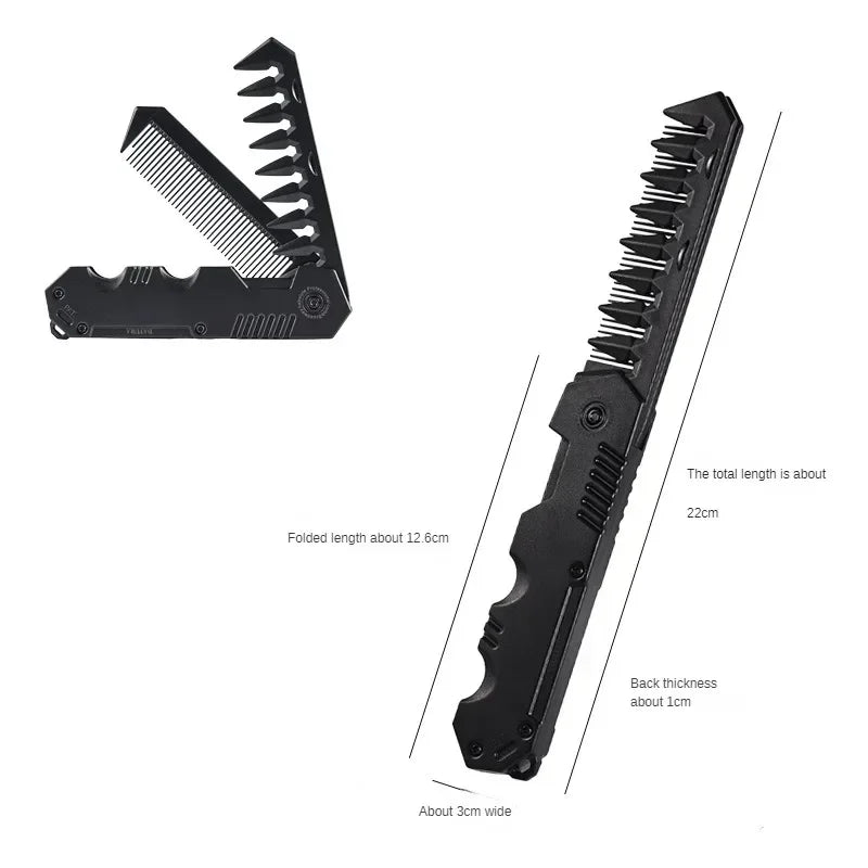 Portable Pocket Hair Comb for Men - Folding Wide Tooth Beard Styling Comb for Hair Care, Grooming & Barber Use