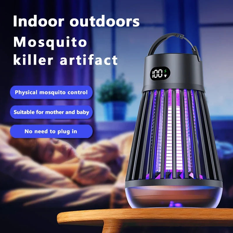 USB Rechargeable Mosquito Lamp - Two-in-One Portable Electric Bug Zapper for Home & Outdoor Use