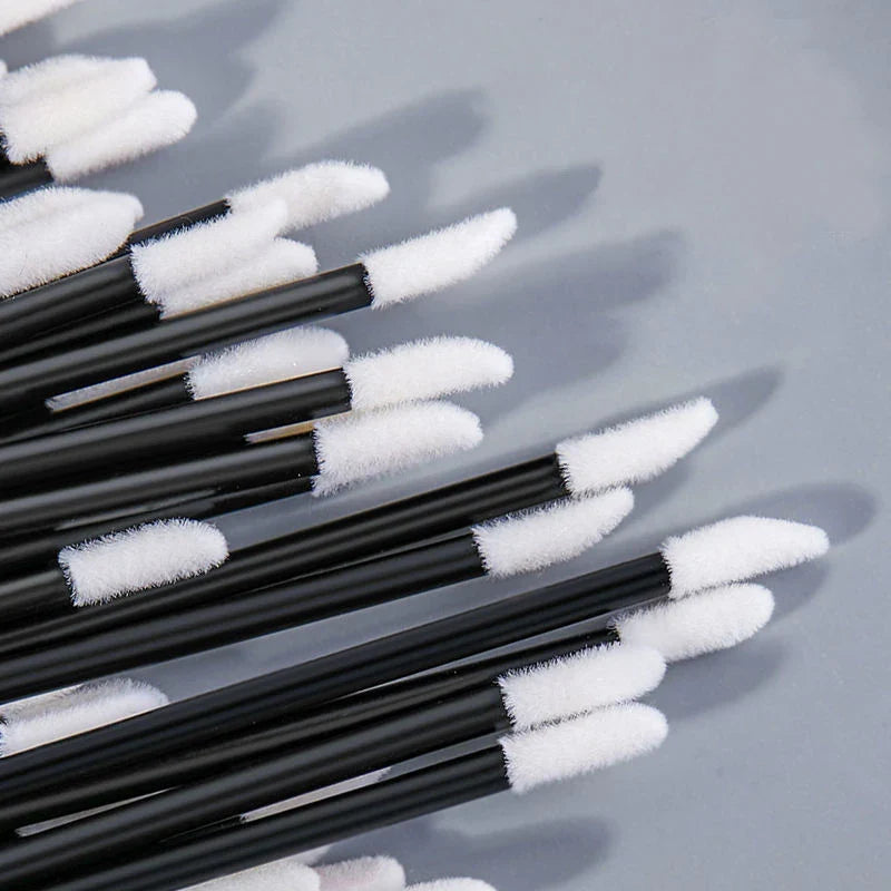 50Pcs Disposable Lip Brush Set - Microbrush Mascara Applicator, Lash Extension, Lipstick Wands, Cosmetic Makeup Tools