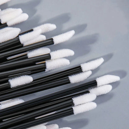 50Pcs Disposable Lip Brush Set - Microbrush Mascara Applicator, Lash Extension, Lipstick Wands, Cosmetic Makeup Tools