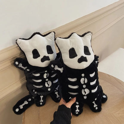 Skull Plush Gothic Backpack – Furry Winter Water Bottle Bag, Skeleton Doll Shape for Women, Birthday Gift