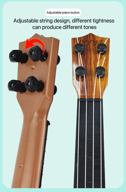 35cm Children’s Toy Guitar – Playable Beginner Instrument with Paddles, Simulated Ukulele Music Toy