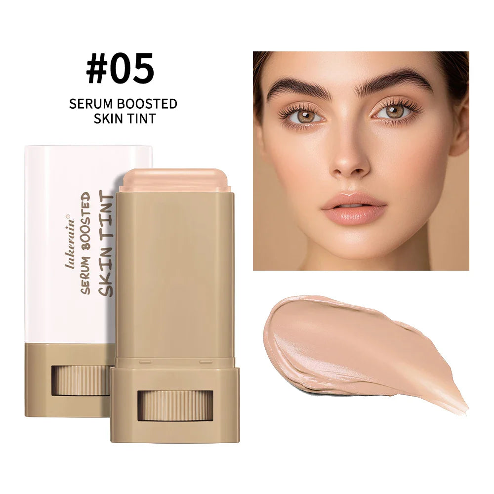 Balm Serum Skin Tint – Silky Texture, Moisturizing Coverage & Plumping Stick Foundation for Even Skin Tone, Travel-Friendly