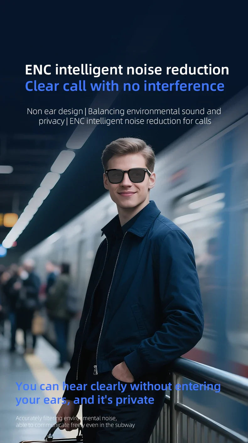 AI Smart Camera Glasses — Polarized Sunglasses with HD1080P Video Recording, WiFi, Bluetooth Calls for Men and Women