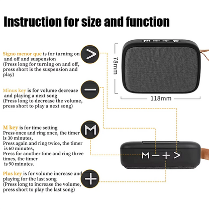 Wireless Mini Bluetooth Speaker – Fabric Design, TF Card Support, 3D Stereo Sound for Outdoor Use