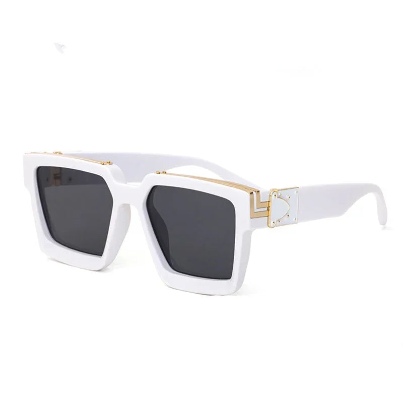 Luxury Designer Square Oversized Sunglasses — UV400 Fashion Thick Frame for Men & Women