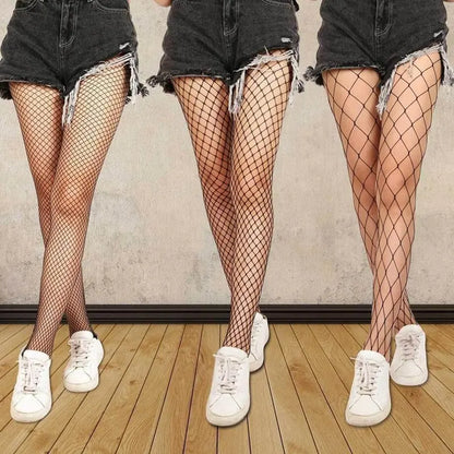 Hot Women's Long Hollow Out Fishnet Stockings - Black High Waist Pantyhose Tights for Sexy Fishnet Lingerie, High Quality