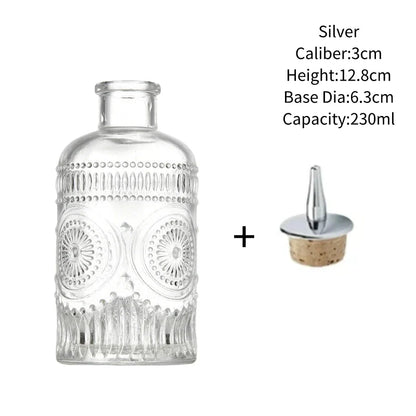 Vintage Glass Cocktail Bitters Bottles — Stainless Steel Cap Seasoning & Bar Accessories for Kitchen & Bartender Use