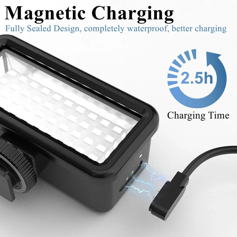 40M Underwater Waterproof LED Fill Light for GoPro HERO 11/10/9 & DJI OSMO Action 3 – Diving Camera Lighting Accessory