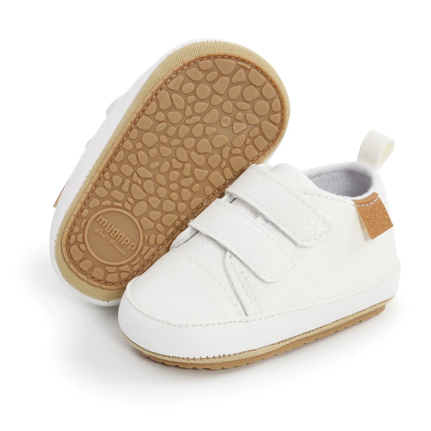 Classic Baby Casual Sneakers – Vintage PU Leather, Soft Rubber Sole, Slip-Resistant Infant Shoes in 4 Colors