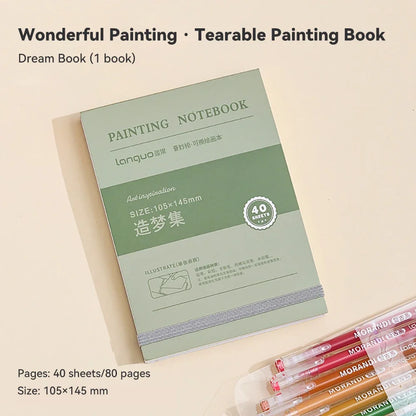 Mini Tearable Sketchbook 250gsm – 40-Sheet Drawing Notebook for Watercolor, Acrylic, Marker, Oil & Gouache