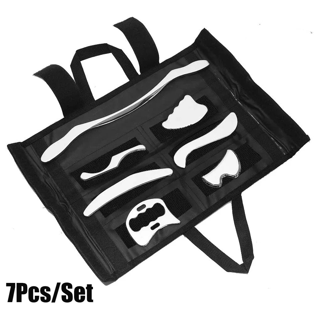 7-in-1 Stainless Steel Muscle Scraper Set – Gua Sha Deep Tissue Massage & Soft Tissue Mobilization Tools