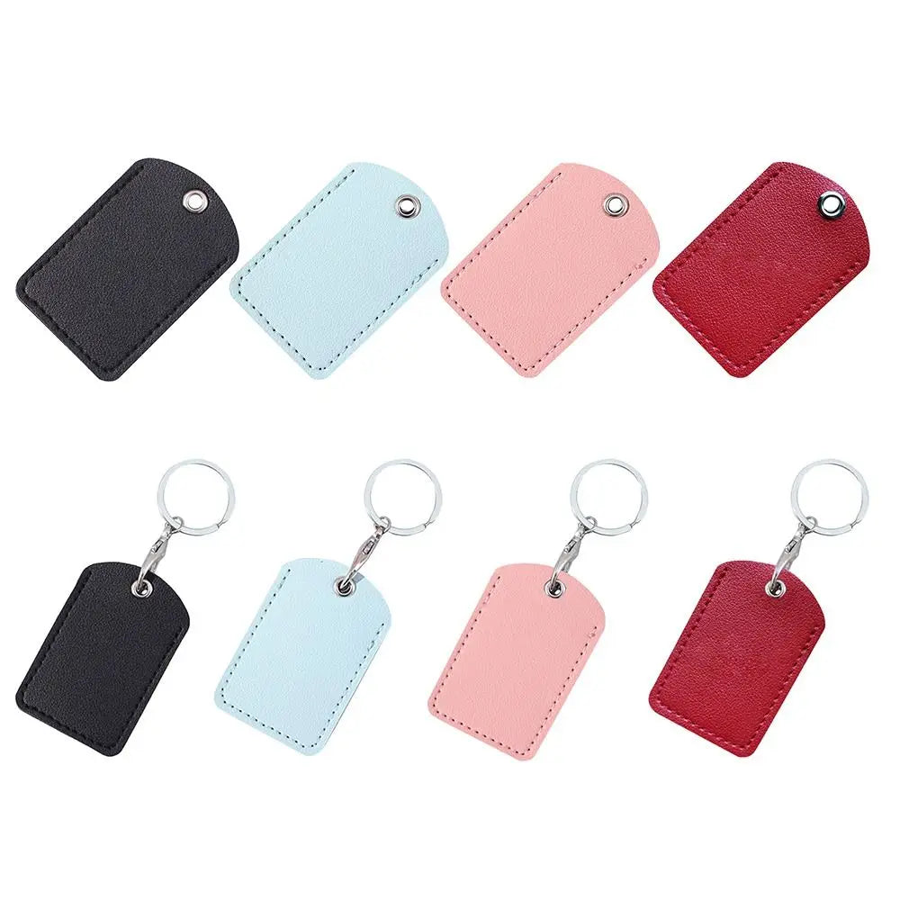PU Leather Bag Pendant Card Sleeve – Rectangle Keychain Badge Holder for AirTag